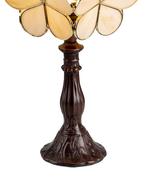 Béžová stolní lampa Tiffany Bloom - 21*21*38 cm E14/max 1*25W - Clayre & Eef