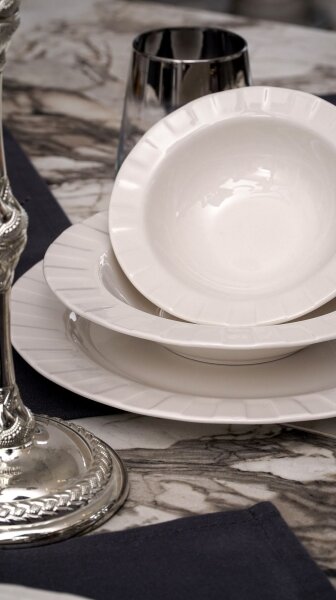 Jídelní sada 18 ks bílá/porcelán