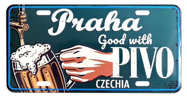 GiftyCity Plechová cedule Pivo, rozměr 15 x 30 cm