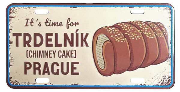 GiftyCity Plechová cedule Trdelník, rozměr 15 x 30 cm