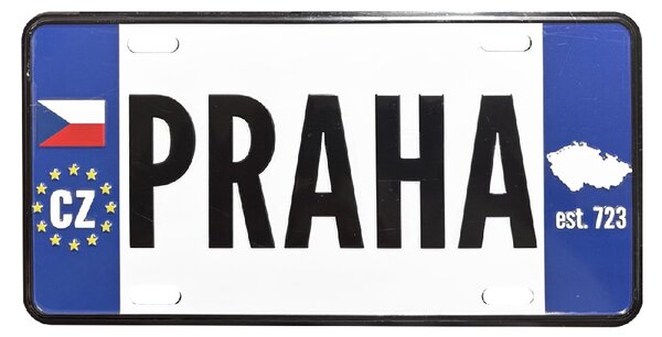 GiftyCity Plechová cedule Praha, rozměr 15 x 30 cm