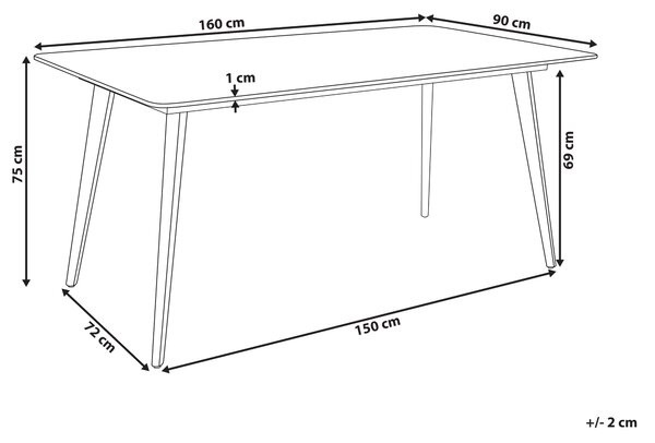 Zahradní jídelní stůl RODALLO 160 cm 90 cm Kámen Černý mramor