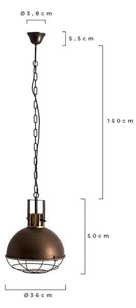 Stropní lampa keren Ø 36 cm měděná