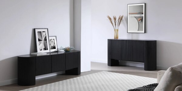 Hector Designová komoda Sansita 160 cm mramor/černá