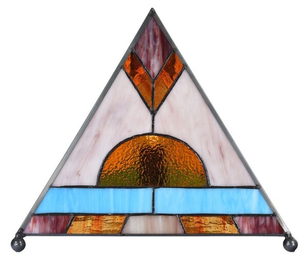 Stolní lampa Tiffany ve tvaru pyramidy - 26*26*30 cm - Clayre & Eef