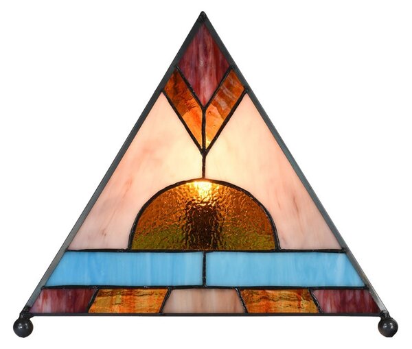 Stolní lampa Tiffany ve tvaru pyramidy - 26*26*30 cm - Clayre & Eef