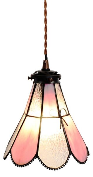Závěsná lampa Tiffany FlowerArc pink - 18*15*115 cm E14/max 1*25W - Clayre & Eef