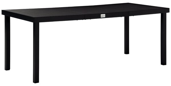 Outsunny Hliníkový Zahradní Stůl pro 8 Osob s Laťkovou Deskou pro Terasu a Balkon 190x90x74 cm Černý | Aosom