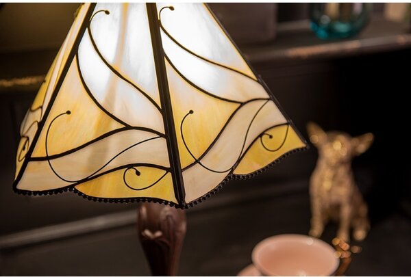 Béžová stolní lampa Tiffany Rio - Ø 31*43 cm E27/max 1*40W - Clayre & Eef