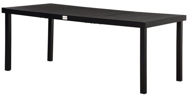 Outsunny Hliníkový Zahradní Stůl pro 8 Osob s Laťkovou Deskou pro Terasu a Balkon 190x90x74 cm Černý | Aosom