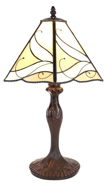 Béžová stolní lampa Tiffany Rio - Ø 31*43 cm E27/max 1*40W - Clayre & Eef