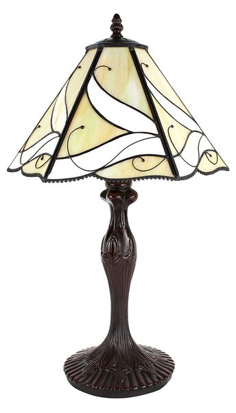 Béžová stolní lampa Tiffany Rio - Ø 31*43 cm E27/max 1*40W - Clayre & Eef