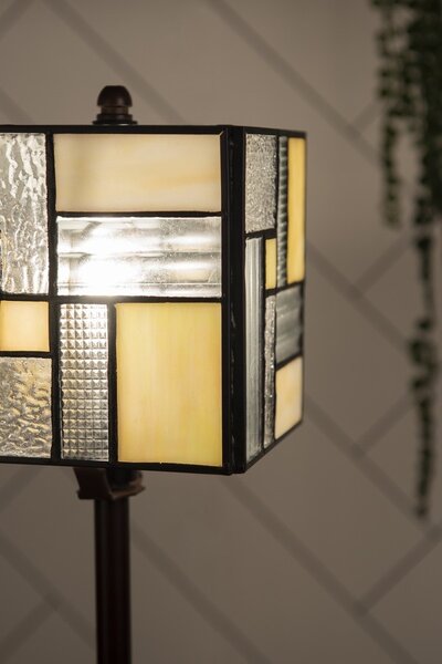 Stolní lampa Tiffany Cubio - 13*13*18 cm E14/max 1*25W - Clayre & Eef