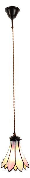 Závěsná lampa Tiffany Folwia pink - Ø 15*115 cm E14/max 1*25W - Clayre & Eef