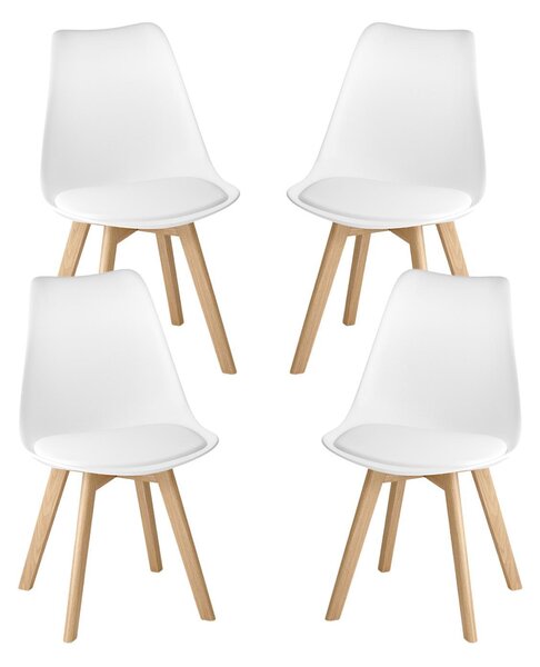 BEALIFE, sada 4 jídelních židlí s dřevěnými nohami | Ergonomické, výška sedáku 45 cm, snadná údržba (PP) | Pro domácnost, kancelář a restauraci | Černá/bílá/šedá