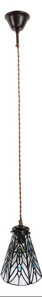 Závěsná Tiffany lampa modré kamínky BlueEye - Ø 15*115 cm E14/max 1*25W - Clayre & Eef