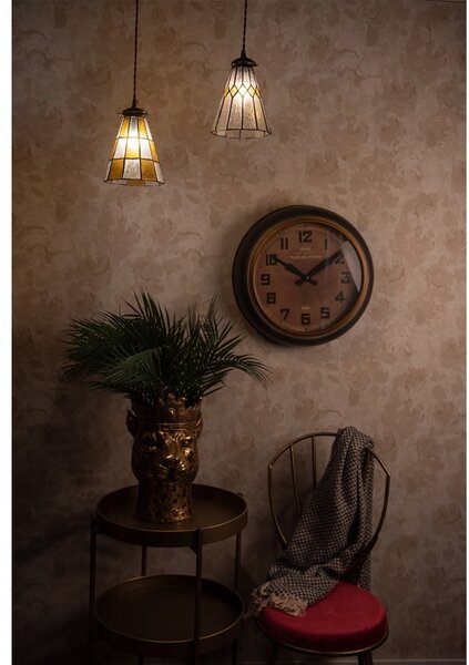 Závěsná Tiffany lampa Chessboa - Ø 15*115 cm E14/max 1*25W - Clayre & Eef