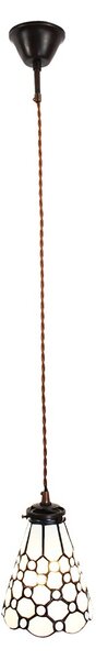 Závěsná Tiffany lampa kamínky TransparentEye - Ø 15*115 cm E14/max 1*25W - Clayre & Eef