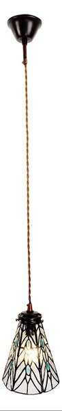 Závěsná Tiffany lampa modré kamínky BlueEye - Ø 15*115 cm E14/max 1*25W - Clayre & Eef