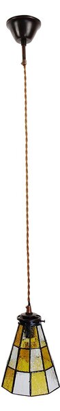 Závěsná Tiffany lampa Chessboa - Ø 15*115 cm E14/max 1*25W - Clayre & Eef