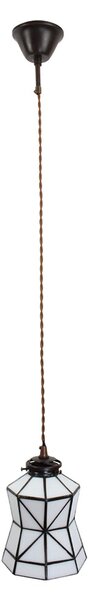 Bílá závěsná tiffany lampa Joanne - Ø 15*115 cm E14/max 1*25W - Clayre & Eef