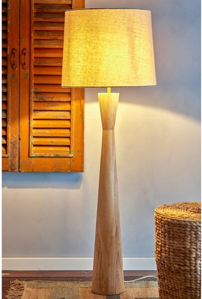 Béžová stojací lampa s textilním stínidlem (výška 130 cm) Leonor – Bloomingville