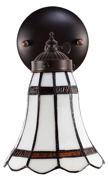 Nástěnná lampa Tiffany s bílým stínidlem BrownLine - 17*12*23 cm E14/max 1*40W - Clayre & Eef
