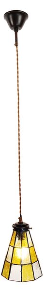 Závěsná Tiffany lampa Chessboa - Ø 15*115 cm E14/max 1*25W - Clayre & Eef