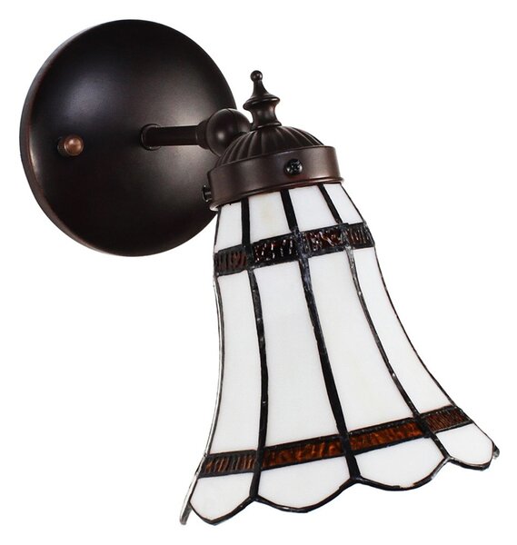 Nástěnná lampa Tiffany s bílým stínidlem BrownLine - 17*12*23 cm E14/max 1*40W - Clayre & Eef