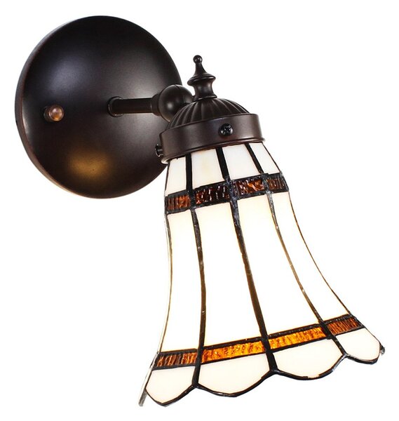 Nástěnná lampa Tiffany s bílým stínidlem BrownLine - 17*12*23 cm E14/max 1*40W - Clayre & Eef