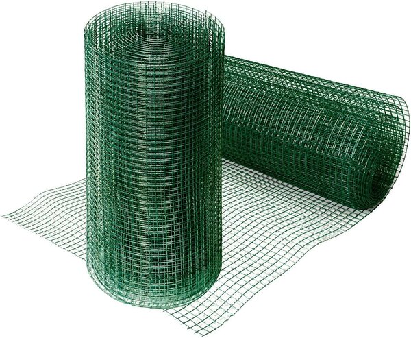 Voliérový drát pro ohrady, ochranu rostlin a pomůcky pro šplhání zelený PVC potah 50 cm x 10 m