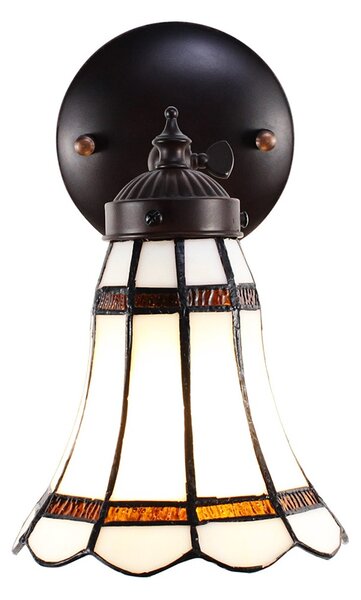 Nástěnná lampa Tiffany s bílým stínidlem BrownLine - 17*12*23 cm E14/max 1*40W - Clayre & Eef