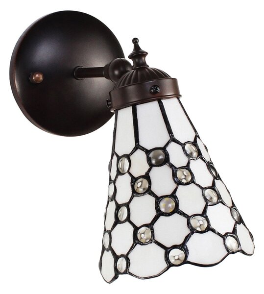 Nástěnná Tiffany lampa kamínky TransparentEye - 17*12*23 cm E14/max 1*40W - Clayre & Eef