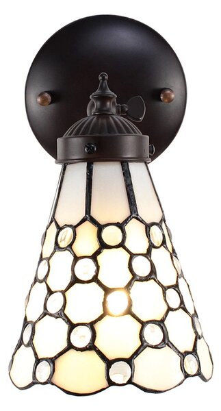Nástěnná Tiffany lampa kamínky TransparentEye - 17*12*23 cm E14/max 1*40W - Clayre & Eef