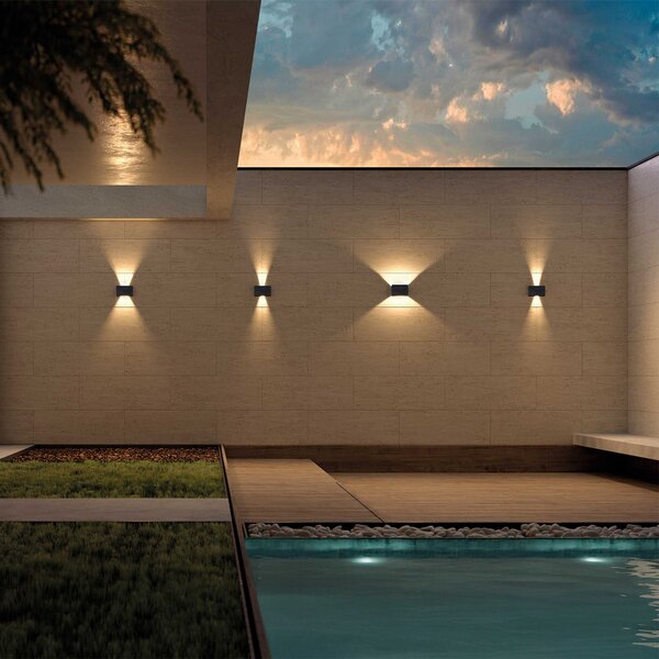 Dopo Beam 180 up/down LED přisazené svítidlo IP65 Černá