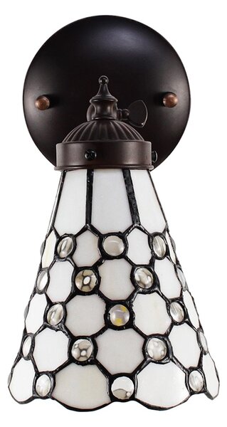 Nástěnná Tiffany lampa kamínky TransparentEye - 17*12*23 cm E14/max 1*40W - Clayre & Eef