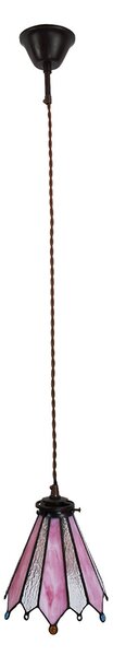 Závěsná lampa Tiffany Flowerbell pink - 18*15*115 cm E14/max 1*25W - Clayre & Eef