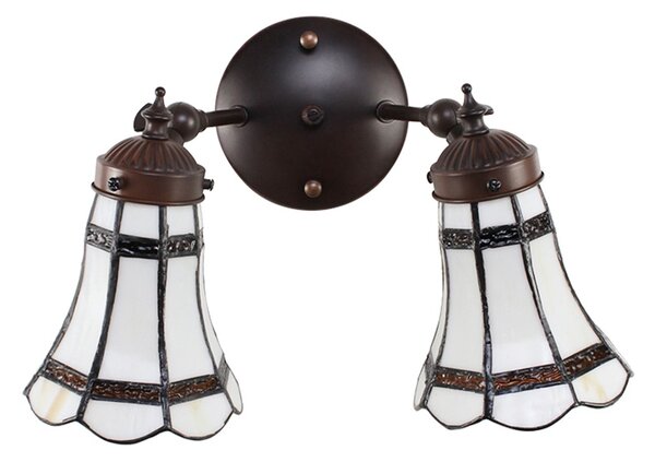 Nástěnná lampa Tiffany s bílými stínidly BrownLine - 30*23*23 cm E14/max 2*25W - Clayre & Eef