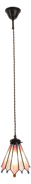 Závěsná lampa Tiffany Flowerbell pink - 18*15*115 cm E14/max 1*25W - Clayre & Eef