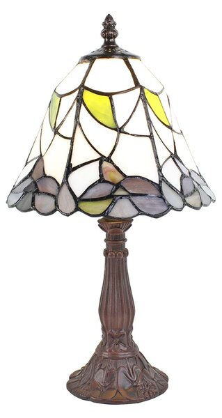 Stolní lampa Tiffany se zdobenou nohou Pinia - Ø 20*34 cm E14/max 1*25W - Clayre & Eef
