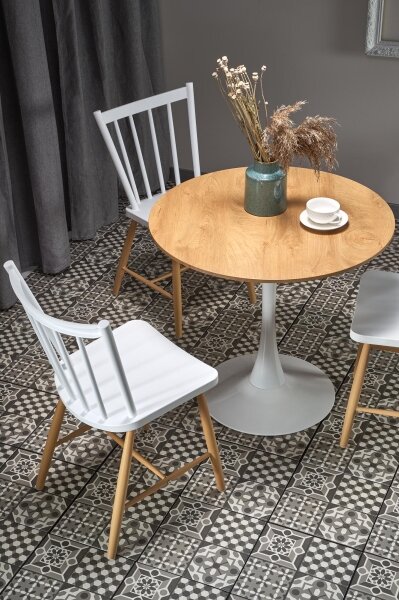 Jídelní stůl LUGI pr. 80 cm hnědá/bílá