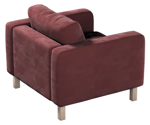 Potah na křeslo IKEA Karlstad, krátký barva červená látka lesklé, sametová