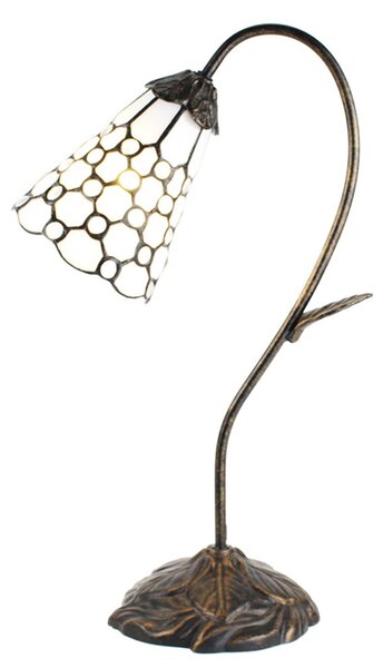 Stolní Tiffany lampa kamínky TransparentEye - 30*17*48 cm E14/max 1*25W - Clayre & Eef
