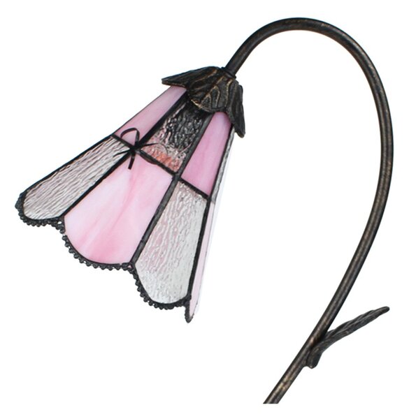 Stolní lampa Tiffany FlowerArc pink - 30*17*48 cm E14/max 1*25W - Clayre & Eef