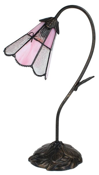 Stolní lampa Tiffany FlowerArc pink - 30*17*48 cm E14/max 1*25W - Clayre & Eef