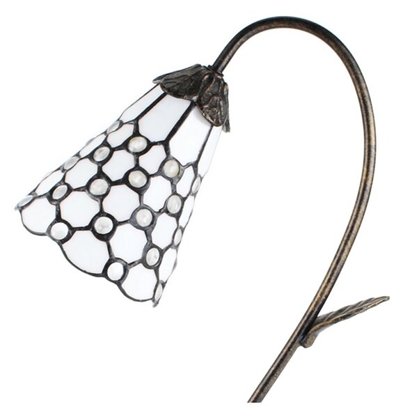 Stolní Tiffany lampa kamínky TransparentEye - 30*17*48 cm E14/max 1*25W - Clayre & Eef