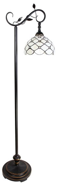 Bílá stojací Tiffany lampa kamínky TransparentEye - 36*25*152 cm E27/max 1*60W - Clayre & Eef