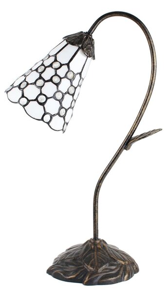 Stolní Tiffany lampa kamínky TransparentEye - 30*17*48 cm E14/max 1*25W - Clayre & Eef