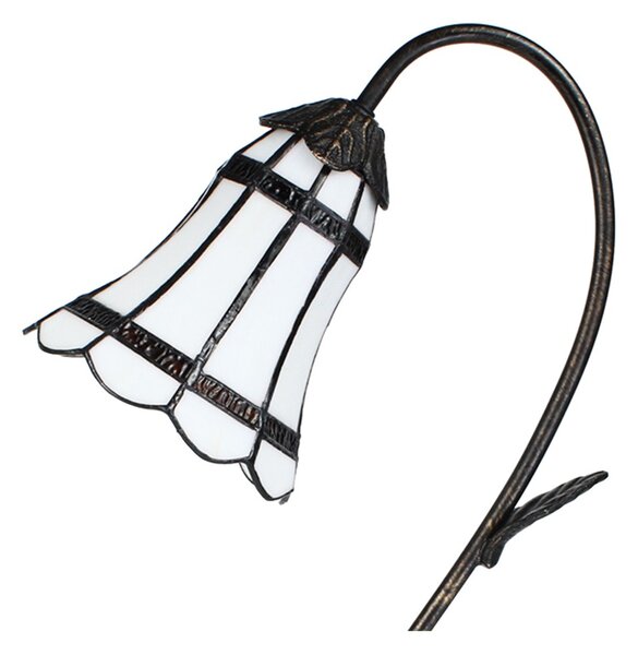 Stolní Tiffany lampa hnědé pruhy BrownLine - 30*17*48 cm E14/max 1*25W - Clayre & Eef