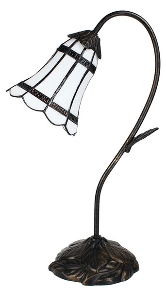 Stolní Tiffany lampa hnědé pruhy BrownLine - 30*17*48 cm E14/max 1*25W - Clayre & Eef